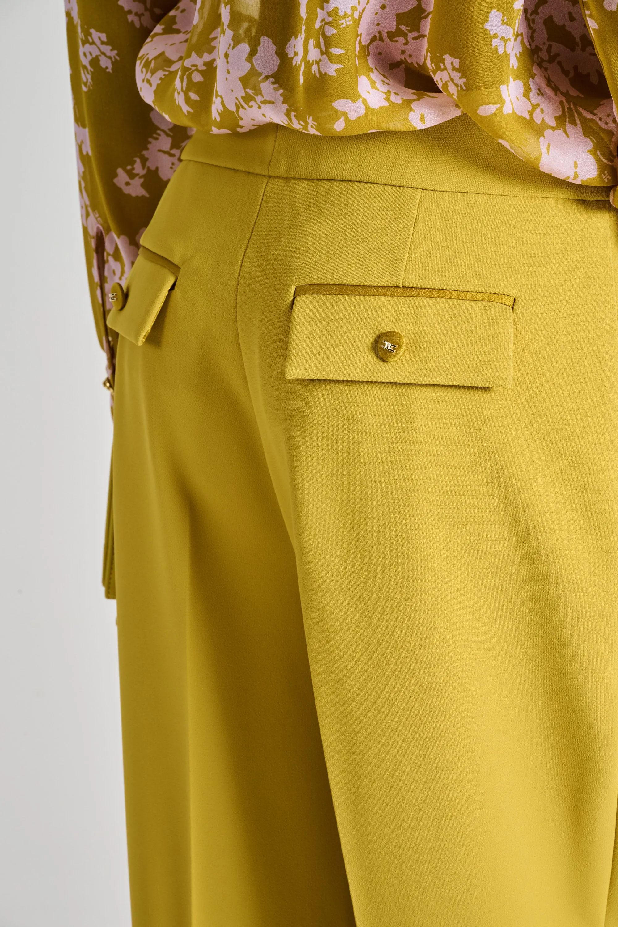 Elisabetta Franchi Pantalone Essential Giallo Donna