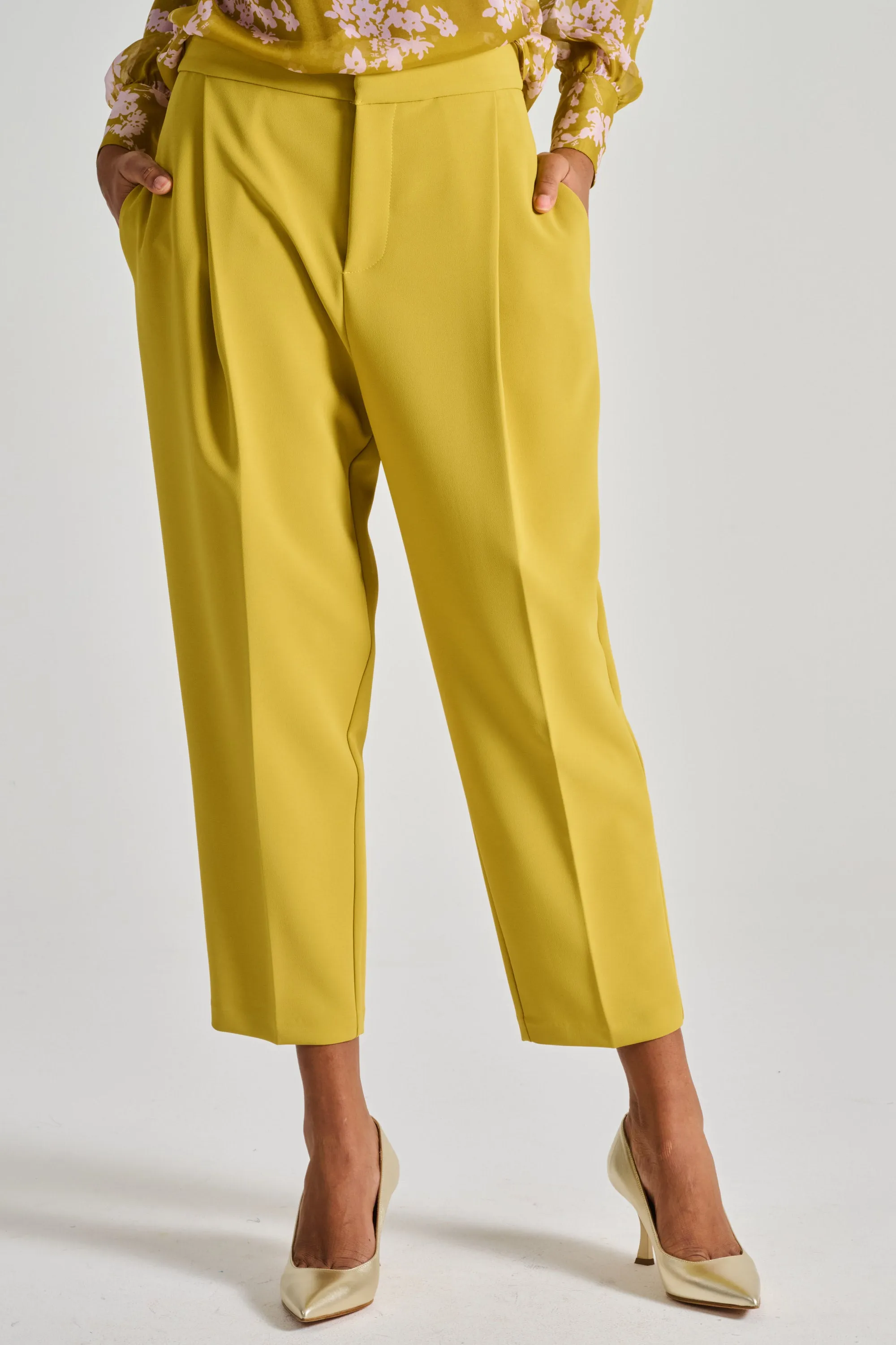Elisabetta Franchi Pantalone Essential Giallo Donna