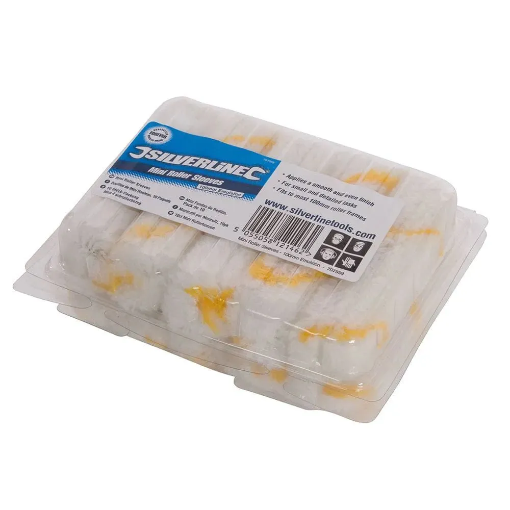 EMULSION 100MM MINI ROLLER SLEEVES 10PK 797959