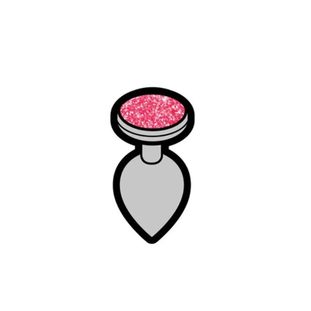 Enamel Pin: Gem Butt Plug - Pink/Silver