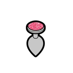 Enamel Pin: Gem Butt Plug - Pink/Silver