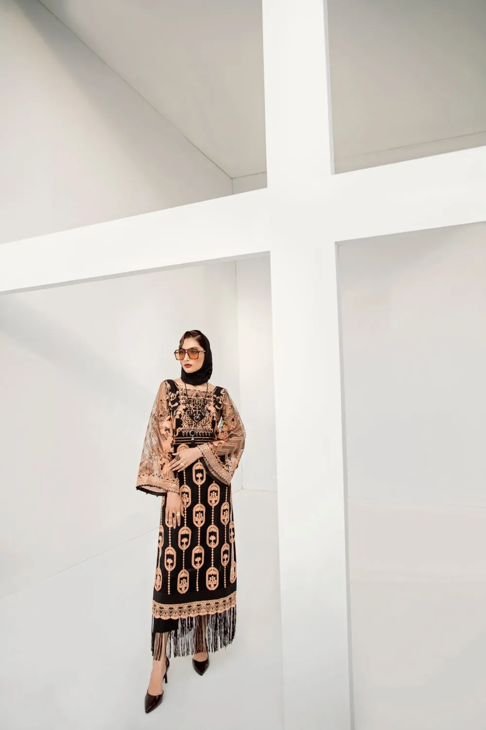 ERUM KHAN STORE | LUXURY PRET | PEACH PUFF