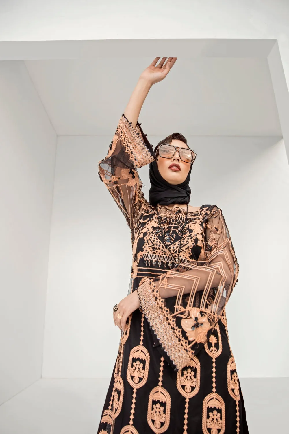 ERUM KHAN STORE | LUXURY PRET | PEACH PUFF