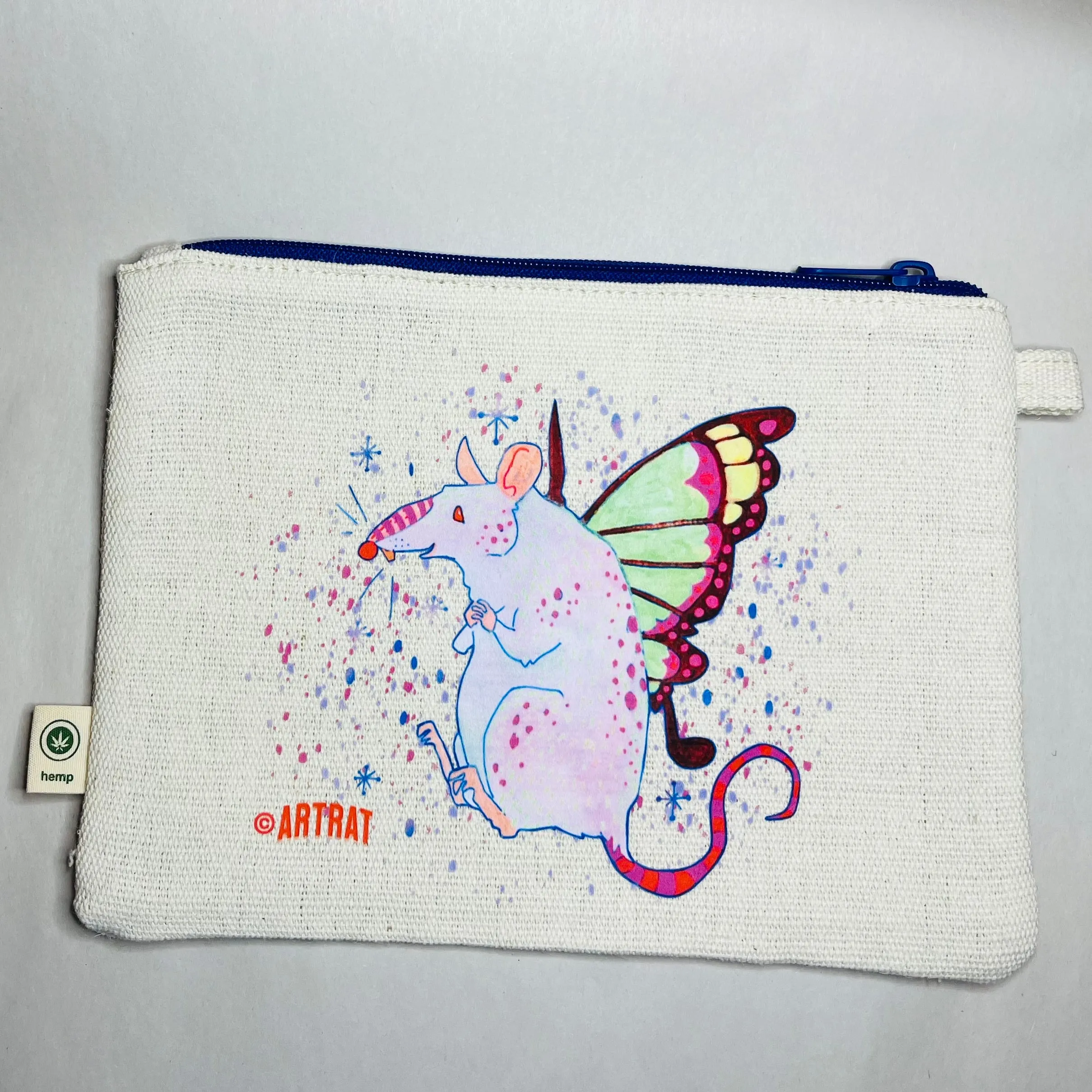 Fairy Rat Hemp/Cotton Pouch - Designed by Sadie Rothenberg