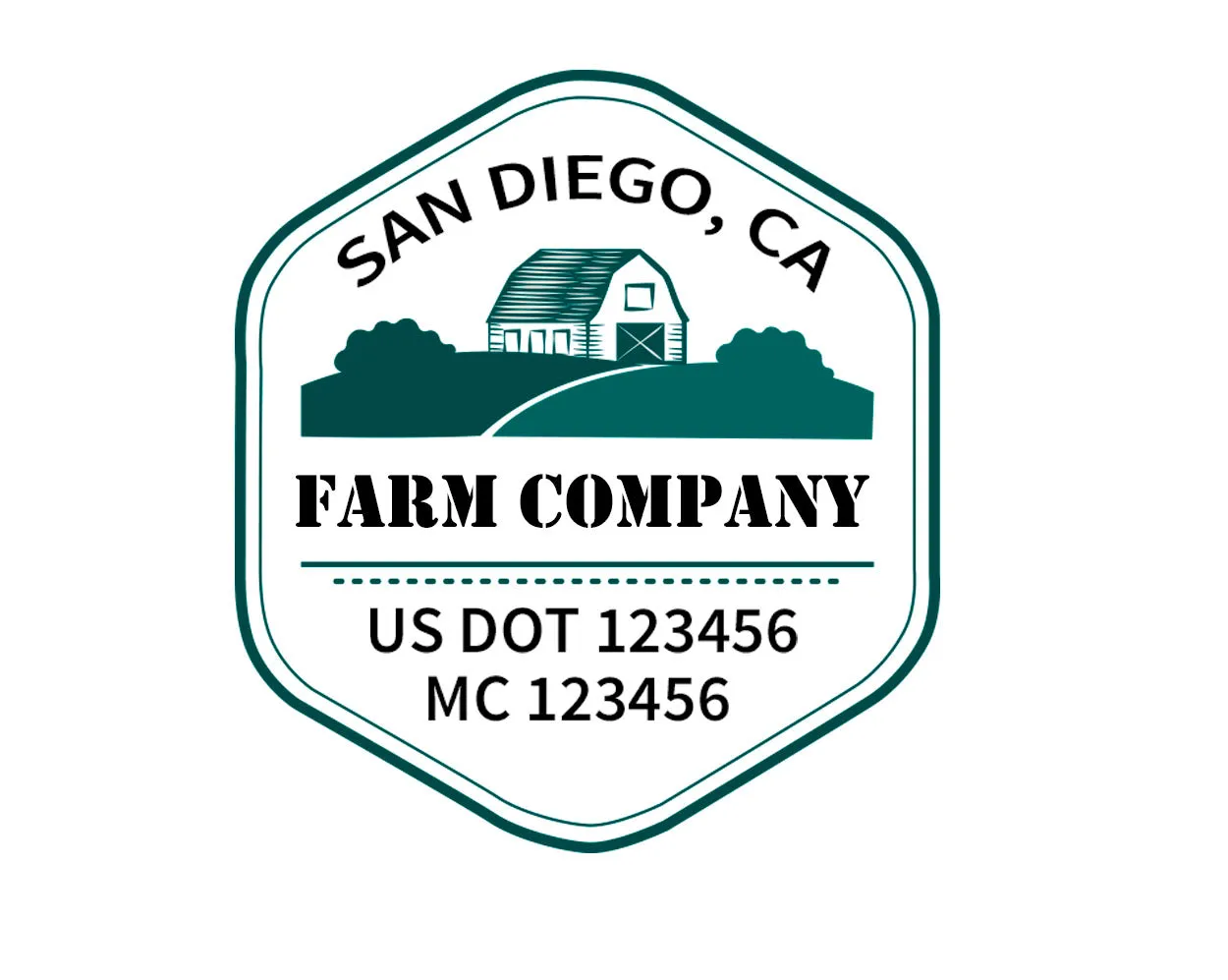 Farm Company Name Truck Decal (USDOT), 2 Pack