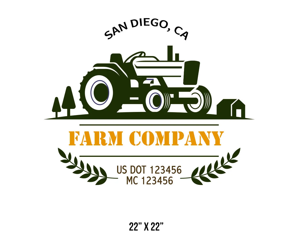 Farm Company Name Truck Decal (USDOT), 2 Pack