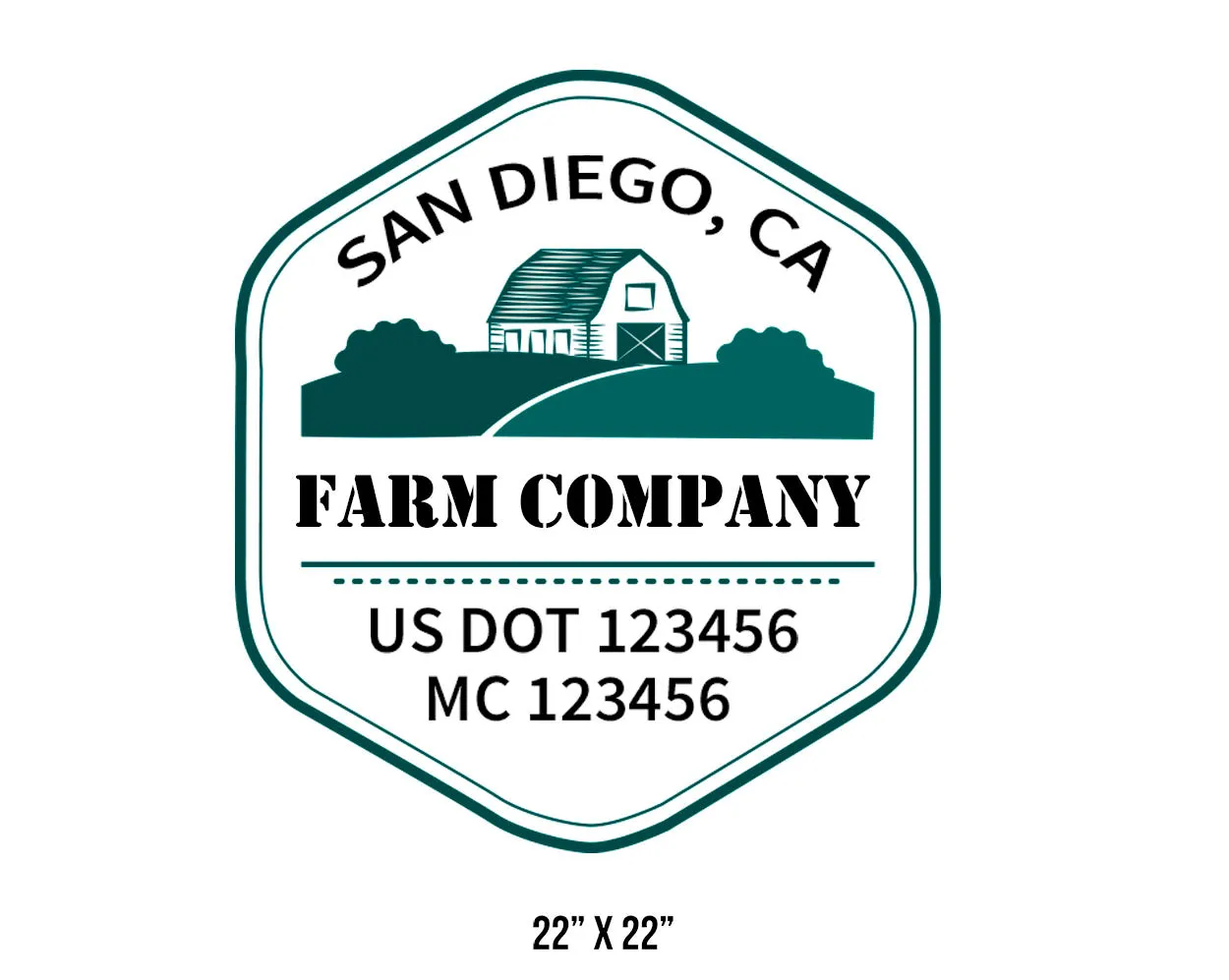 Farm Company Name Truck Decal (USDOT), 2 Pack