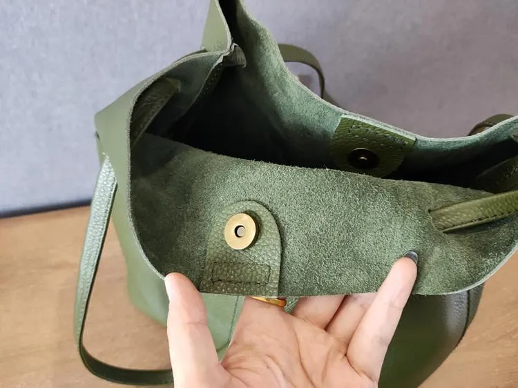 Fashion Womens Black Leather Tote Bag Vertical Brown Shoulder Tote Bag Bucket Tote For Women