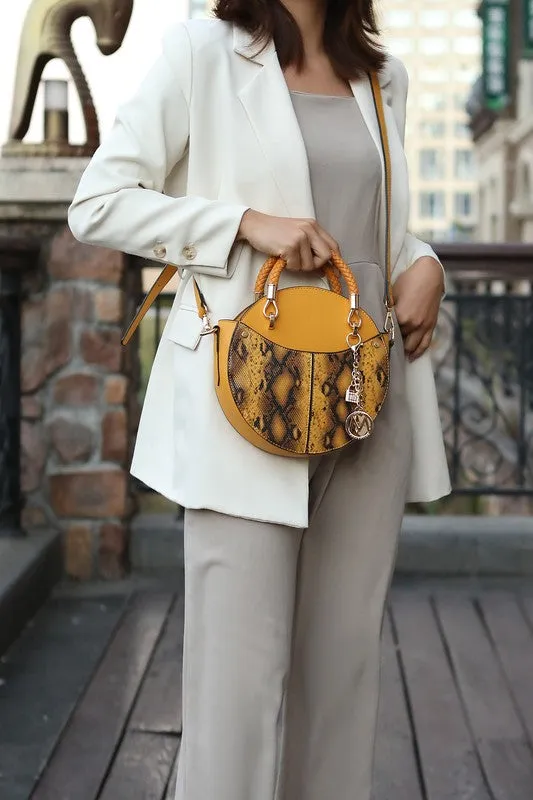 Faux Snakeskin Crossbody
