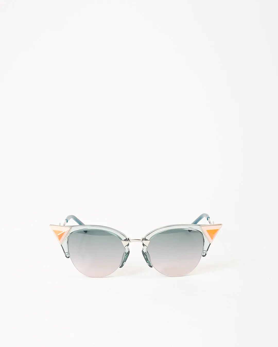 Fendi Blue FF 0041/N/S Orange Pyramid Cat Eye Iridia Sunglasses