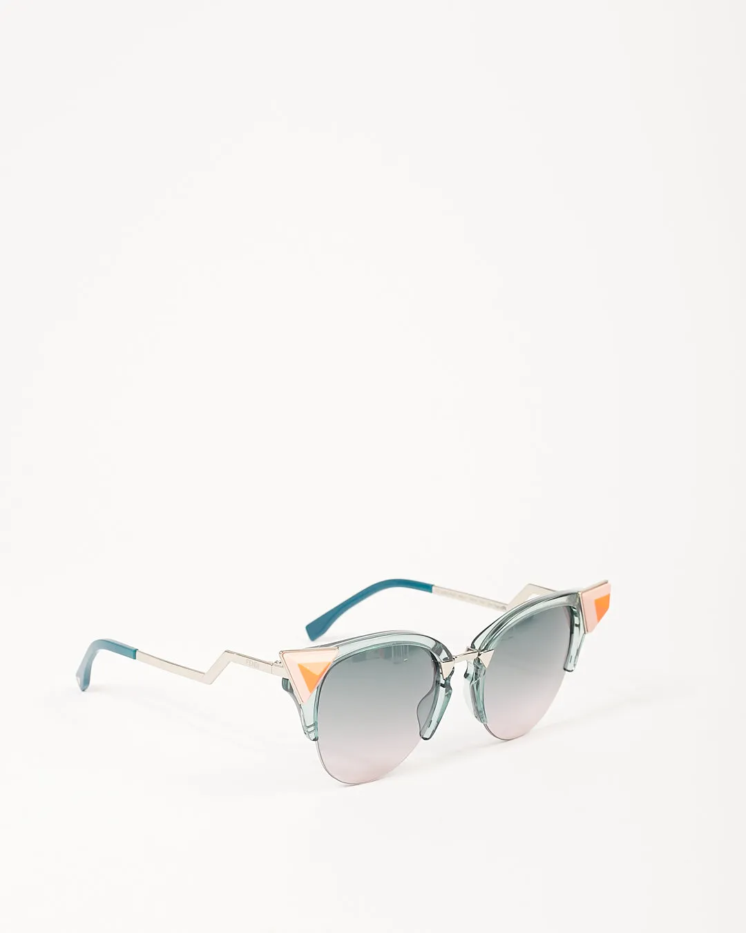 Fendi Blue FF 0041/N/S Orange Pyramid Cat Eye Iridia Sunglasses