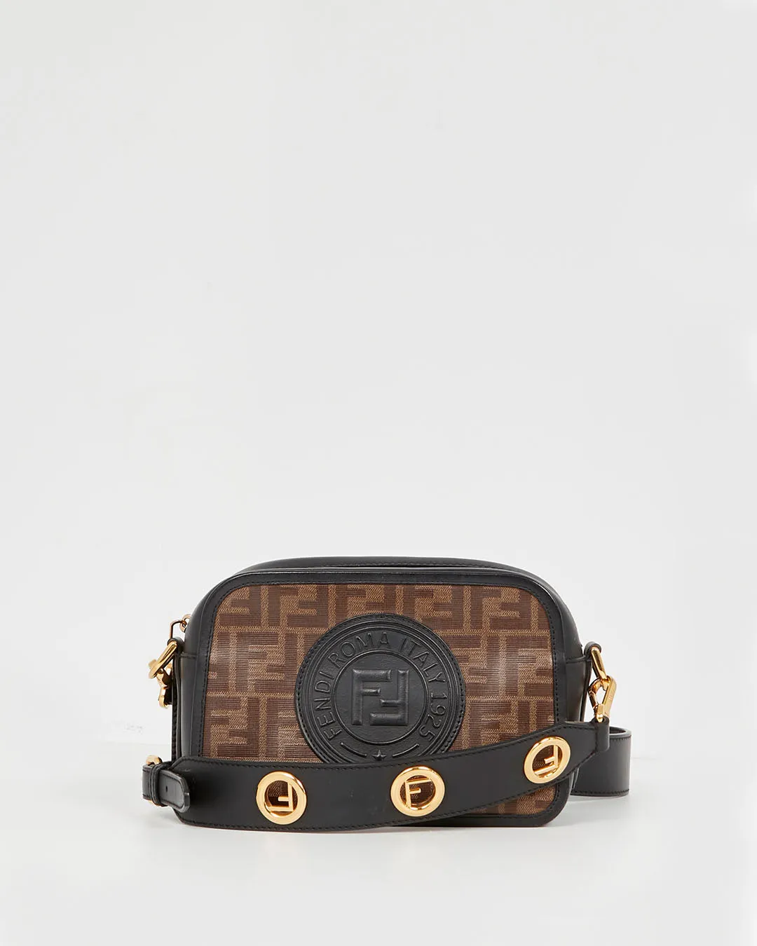 Fendi Zucca Coated Canvas Logo Camera Bag Crossbody