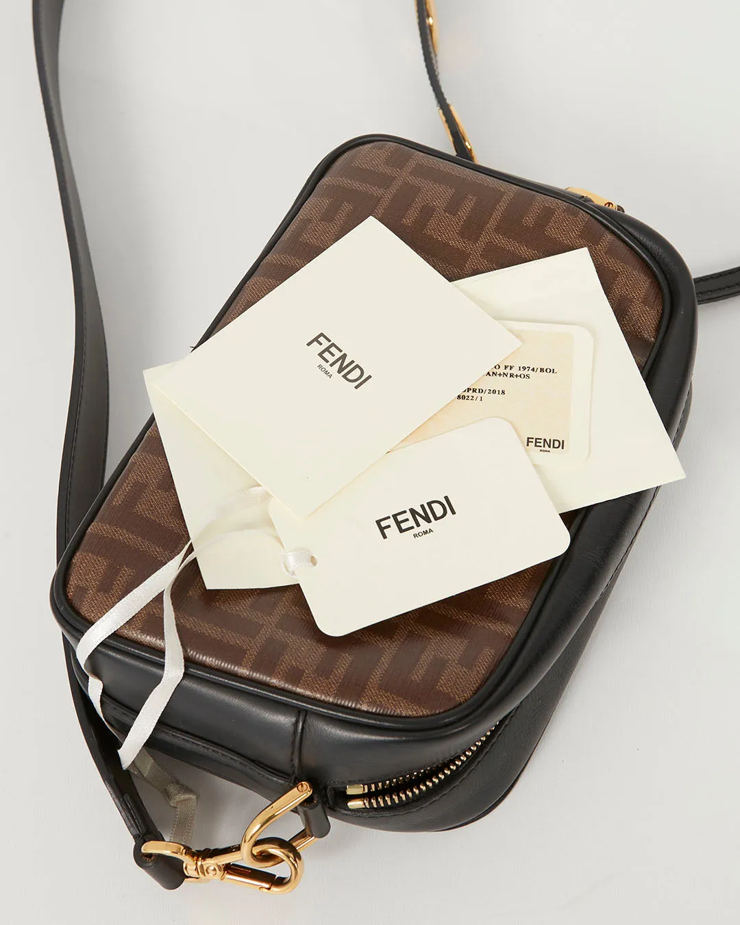 Fendi Zucca Coated Canvas Logo Camera Bag Crossbody