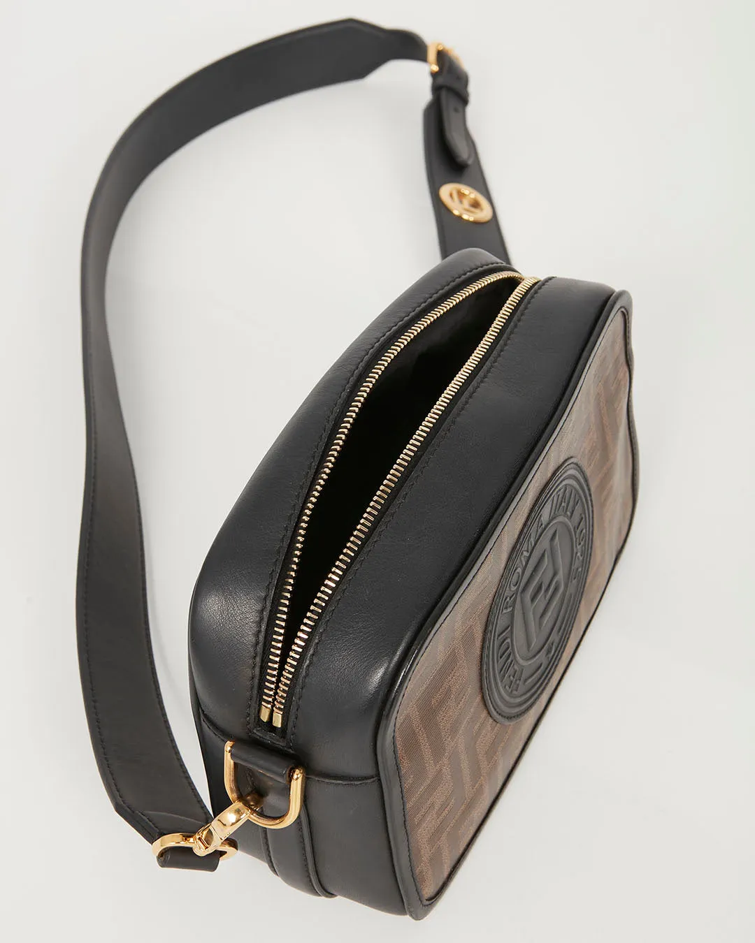 Fendi Zucca Coated Canvas Logo Camera Bag Crossbody