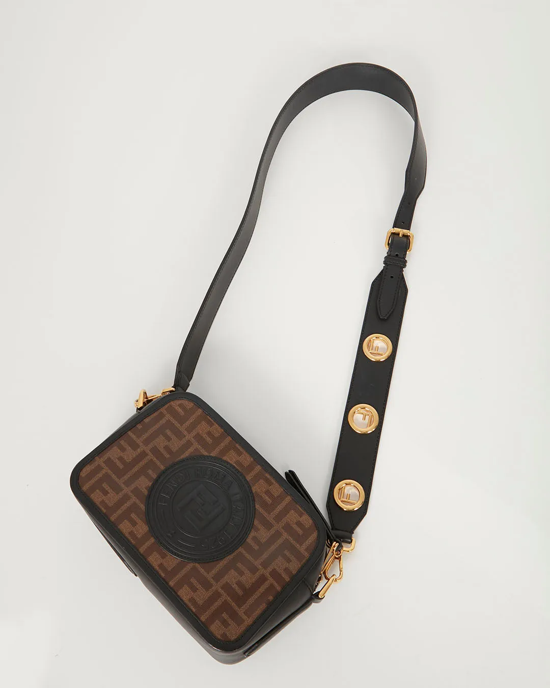 Fendi Zucca Coated Canvas Logo Camera Bag Crossbody