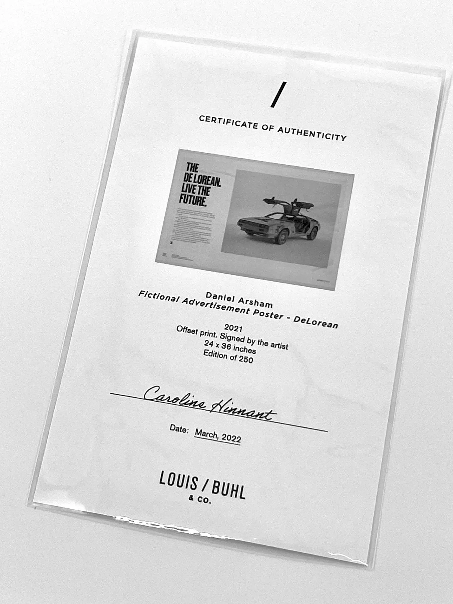 Fictional Advertisement Poster - Delorean