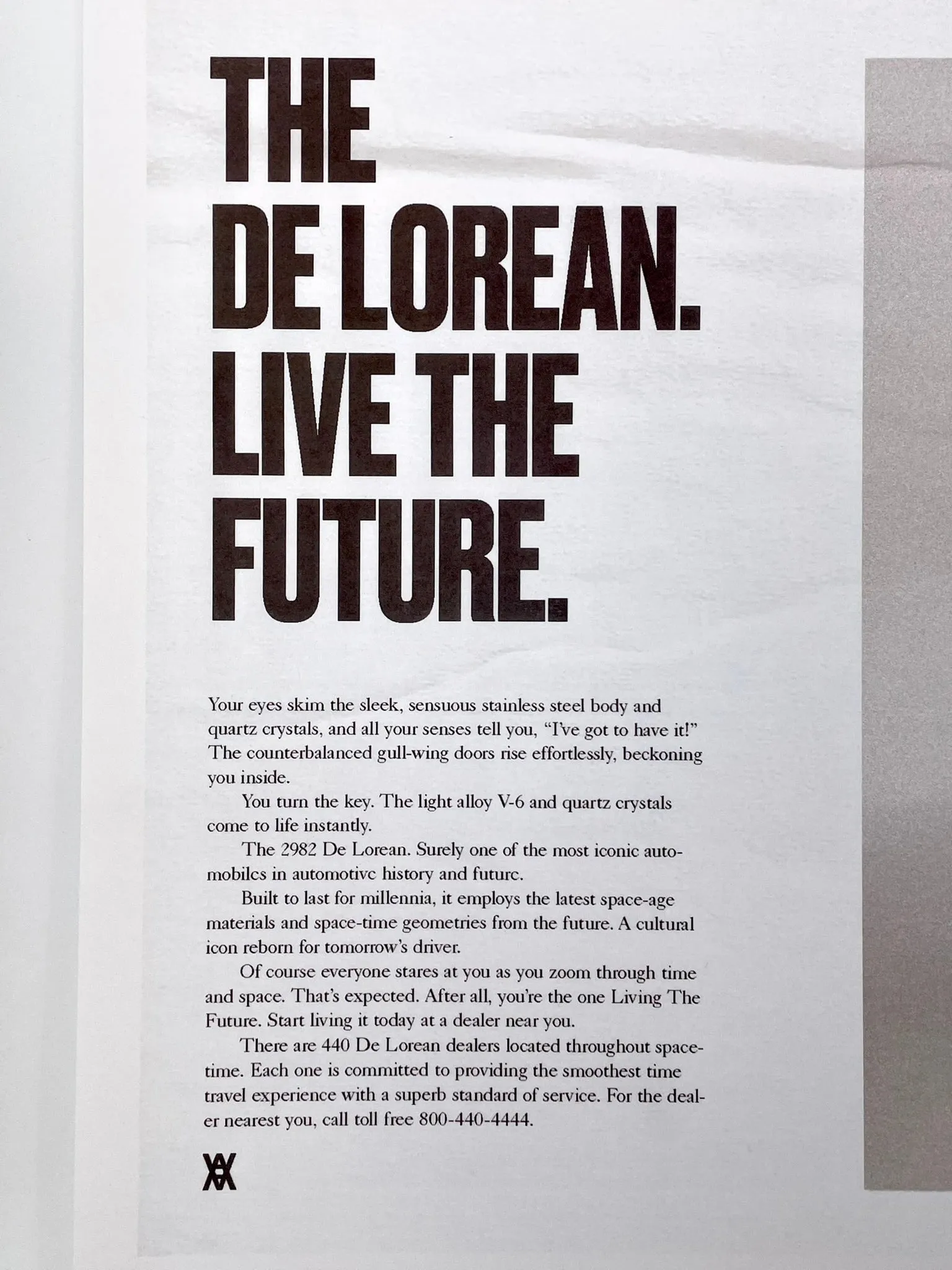 Fictional Advertisement Poster - Delorean