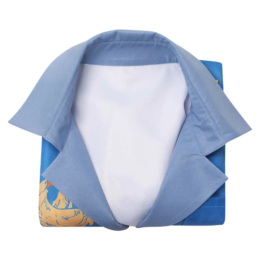 Final Fantasy VII Cloud Chocobo Printed Blue Beach Shirt Cosplay Costume Outfits Halloween Carnival Suit
