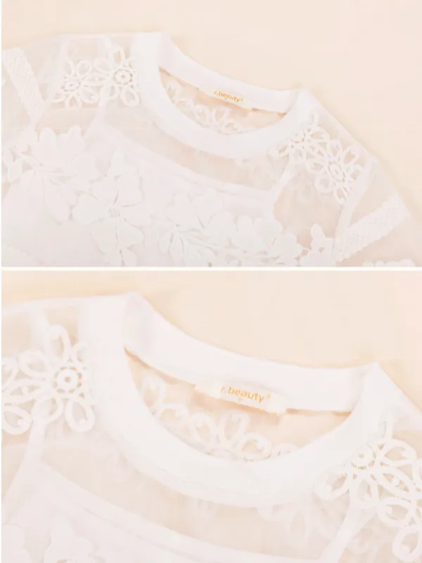 floral embroideries two pieces set