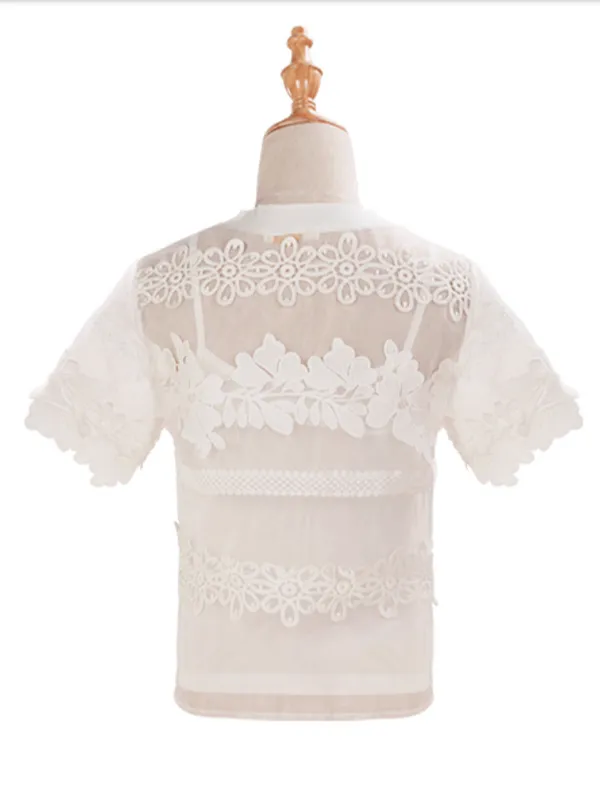 floral embroideries two pieces set