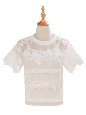 floral embroideries two pieces set