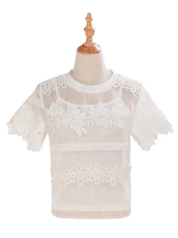 floral embroideries two pieces set
