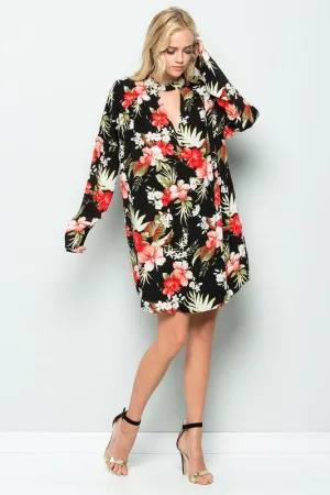 FLORAL KEYHOLE DR BLACK*
