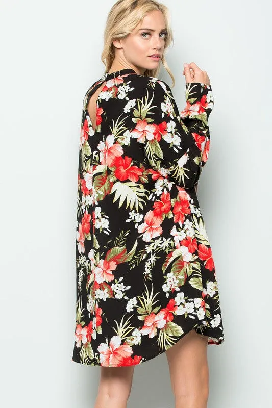 FLORAL KEYHOLE DR BLACK*