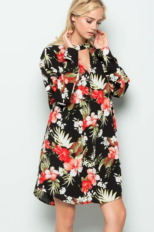 FLORAL KEYHOLE DR BLACK*