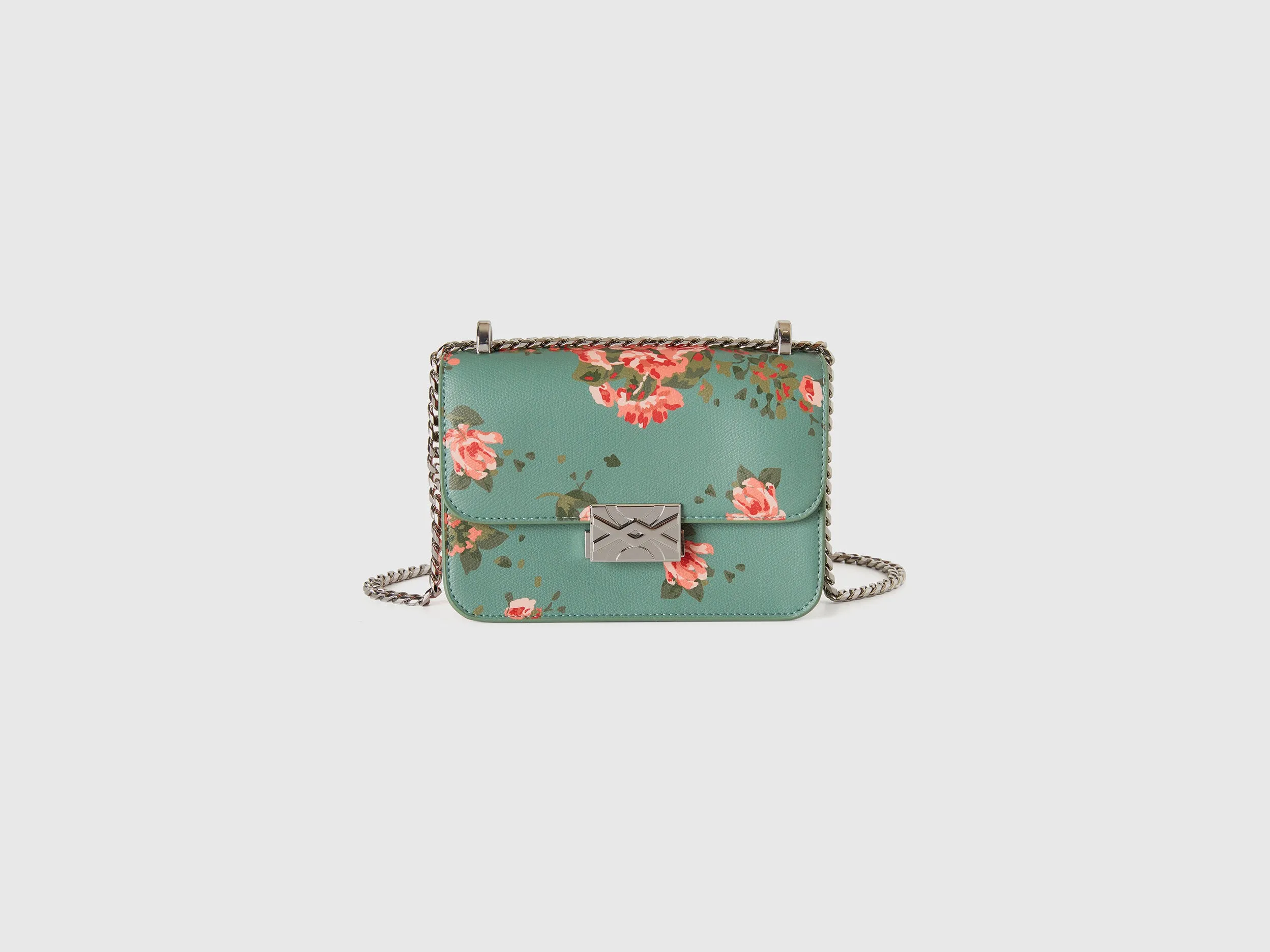 Floral Print Green Crossbody Bag