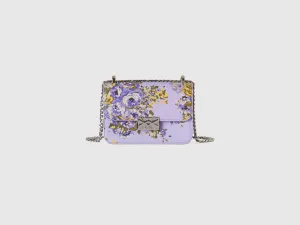 Floral Print Purple Crossbody Bag
