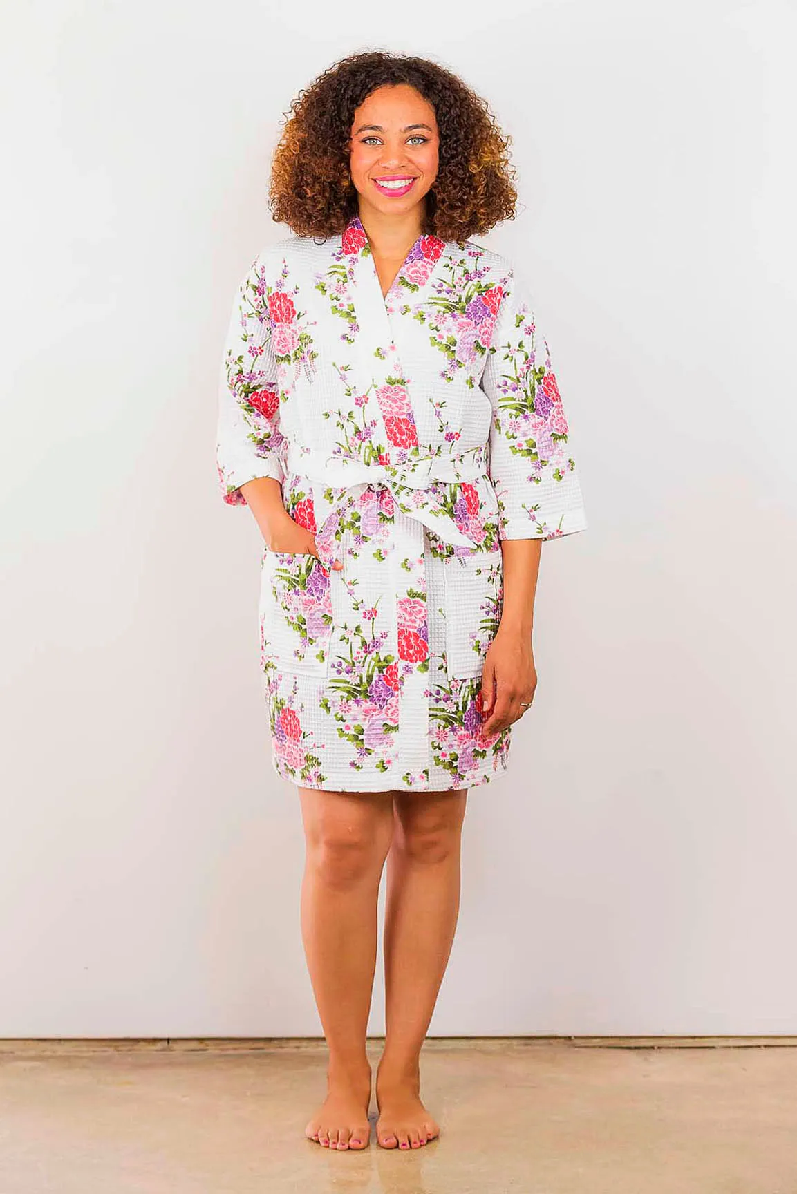 Floral Waffle Robe