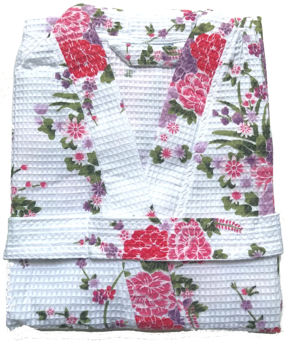 Floral Waffle Robe