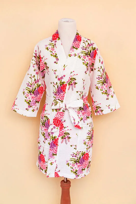 Floral Waffle Robe