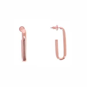 Forever Chic Oval 18k Rose Gold Vermeil Hoops