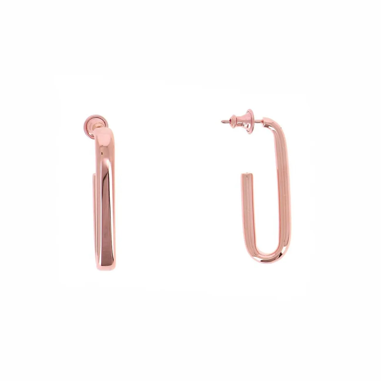 Forever Chic Oval 18k Rose Gold Vermeil Hoops