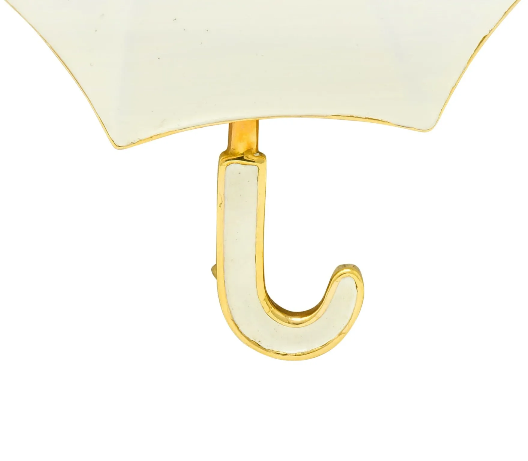 Fred Joaillier French Retro Sapphire 18 Karat Gold Enamel Umbrella Brooch