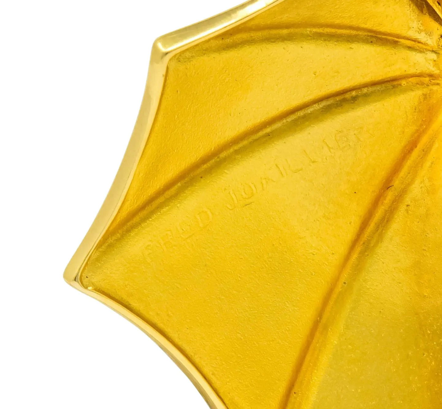 Fred Joaillier French Retro Sapphire 18 Karat Gold Enamel Umbrella Brooch