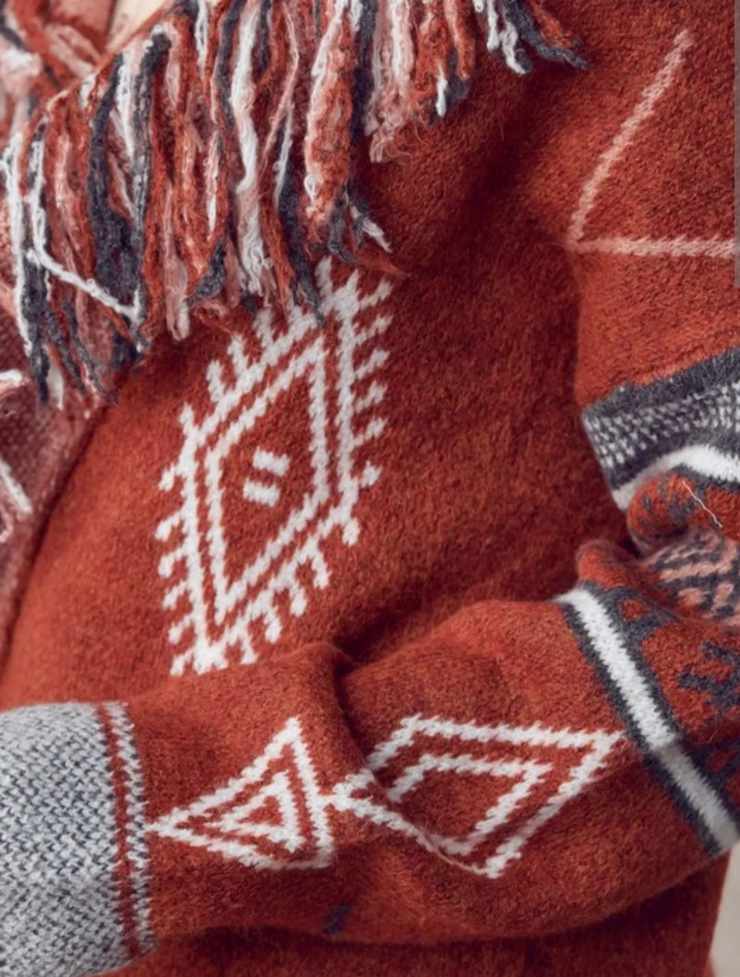 Fringe Knit Retro Cardigan
