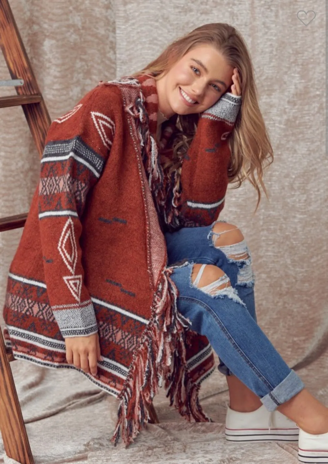 Fringe Knit Retro Cardigan