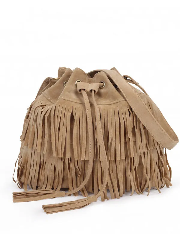 Fringed Bucket Shoulder Bag Foreign Trade Lady Bag Trend Bucket Bag