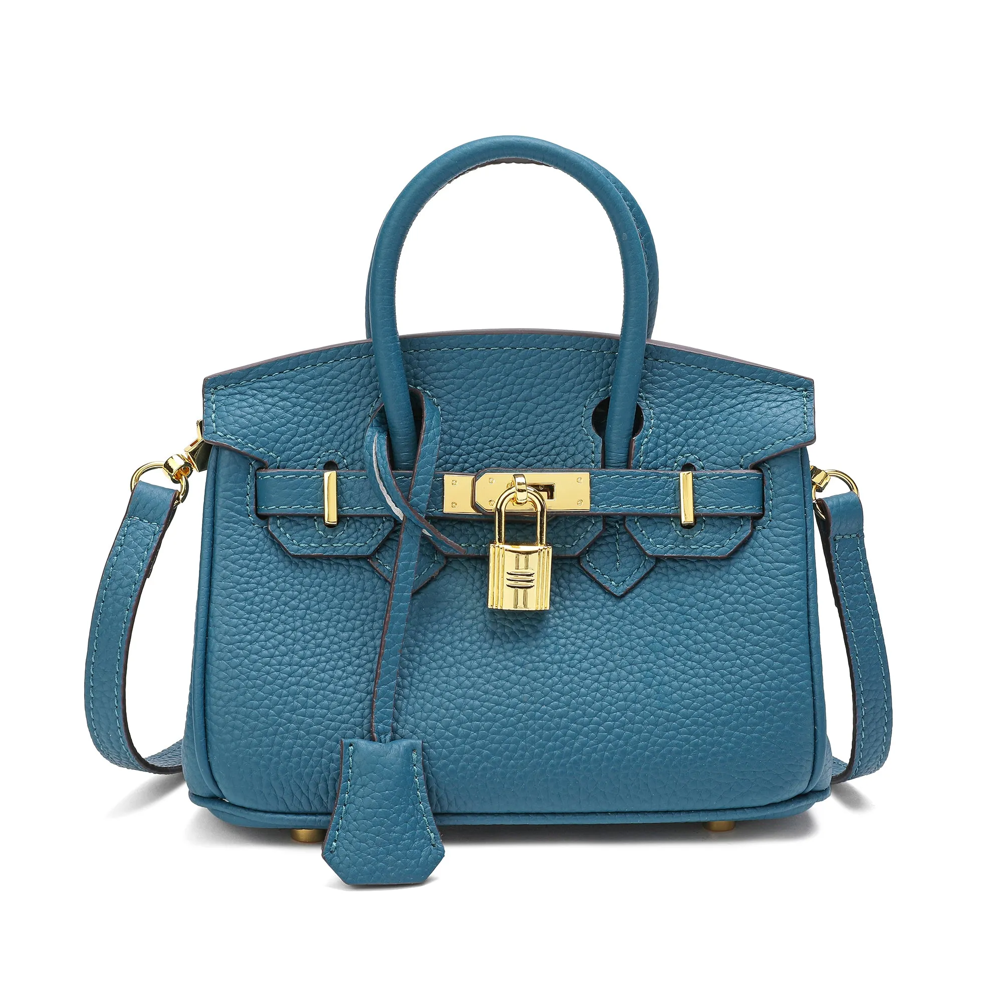 Full-Grain Leather Mini Satchel/ Shoulder Bag