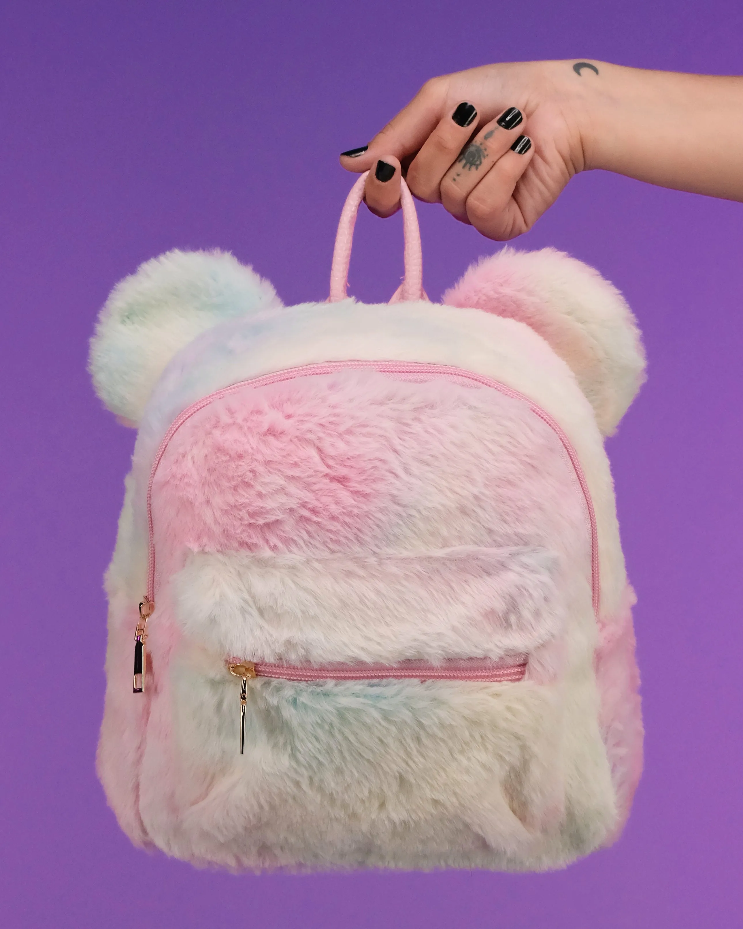 Fuzzy Bear Mini Backpack