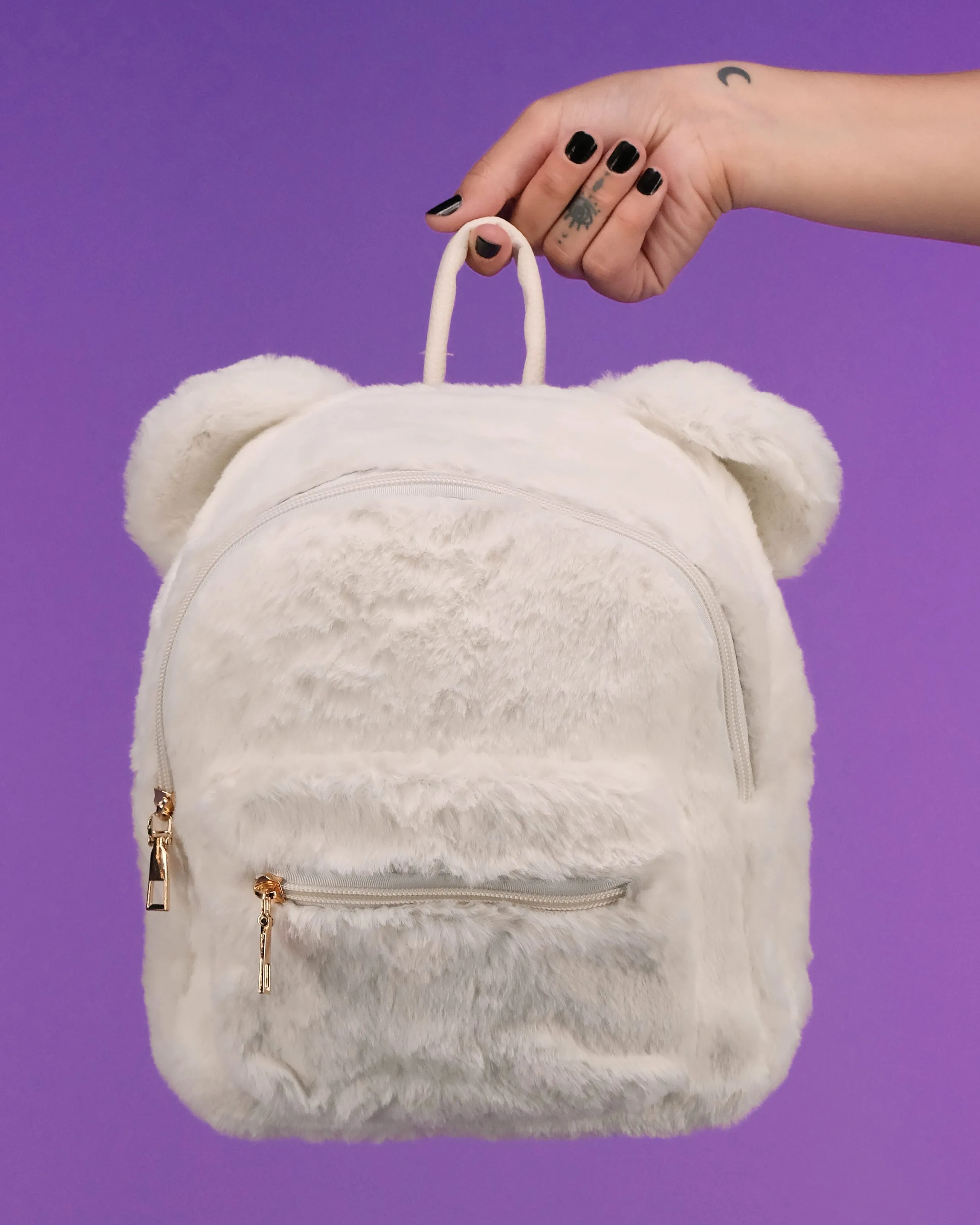 Fuzzy Bear Mini Backpack