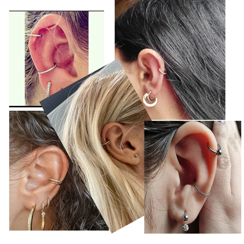 G23 Titanium Stone Hinged Segment Hoops - Piercing Body Jewelry