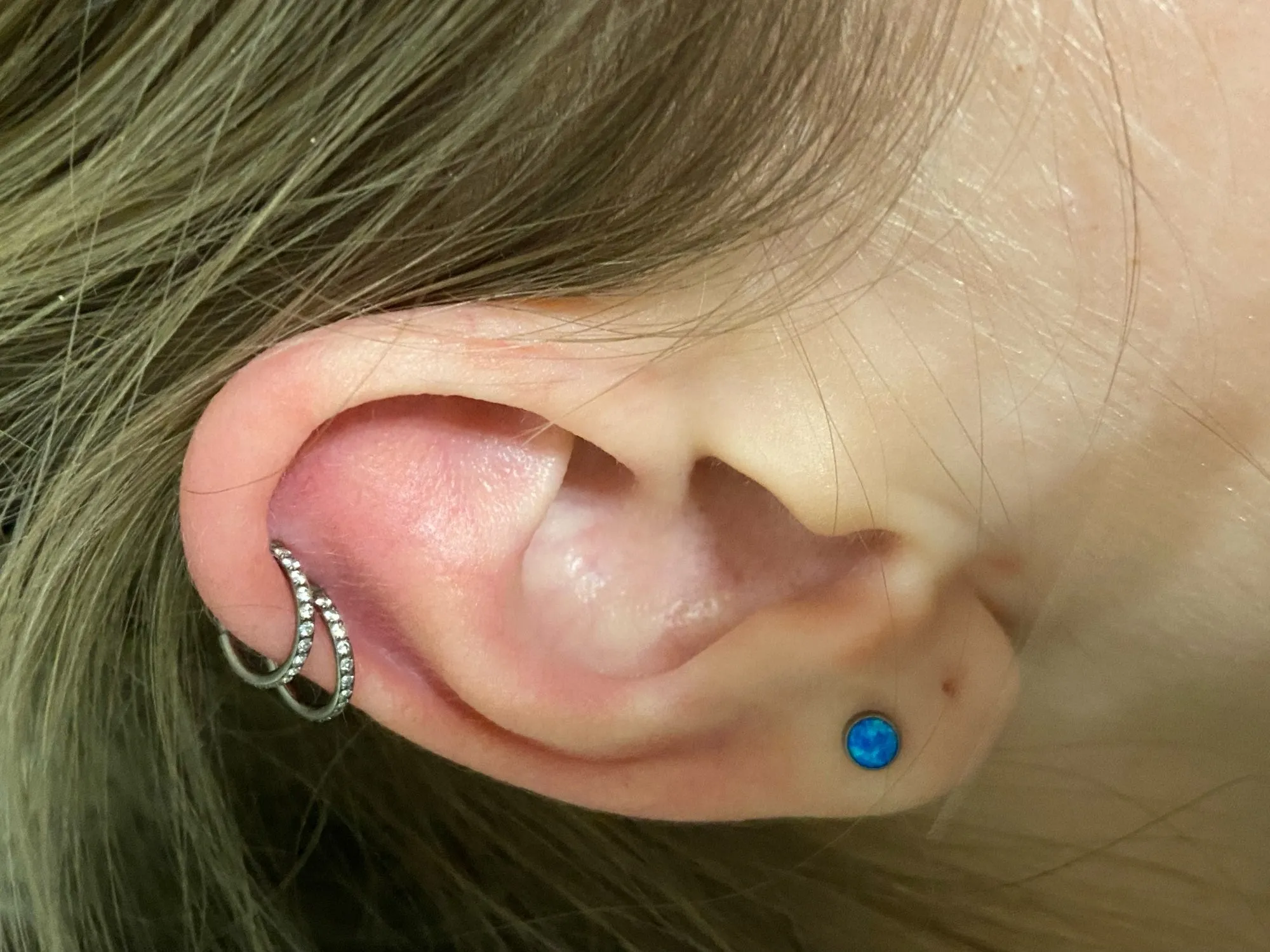 G23 Titanium Stone Hinged Segment Hoops - Piercing Body Jewelry