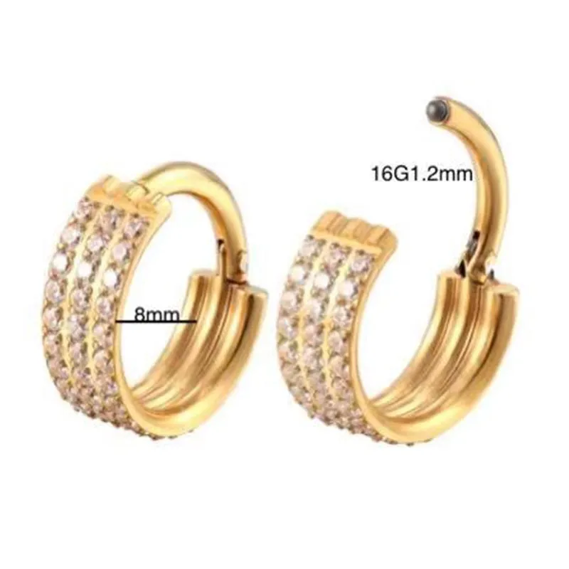 G23 Titanium Stone Hinged Segment Hoops - Piercing Body Jewelry