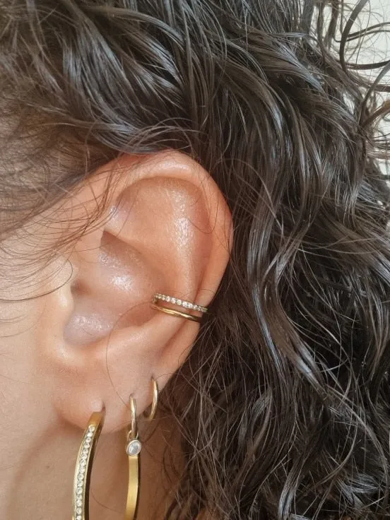 G23 Titanium Stone Hinged Segment Hoops - Piercing Body Jewelry