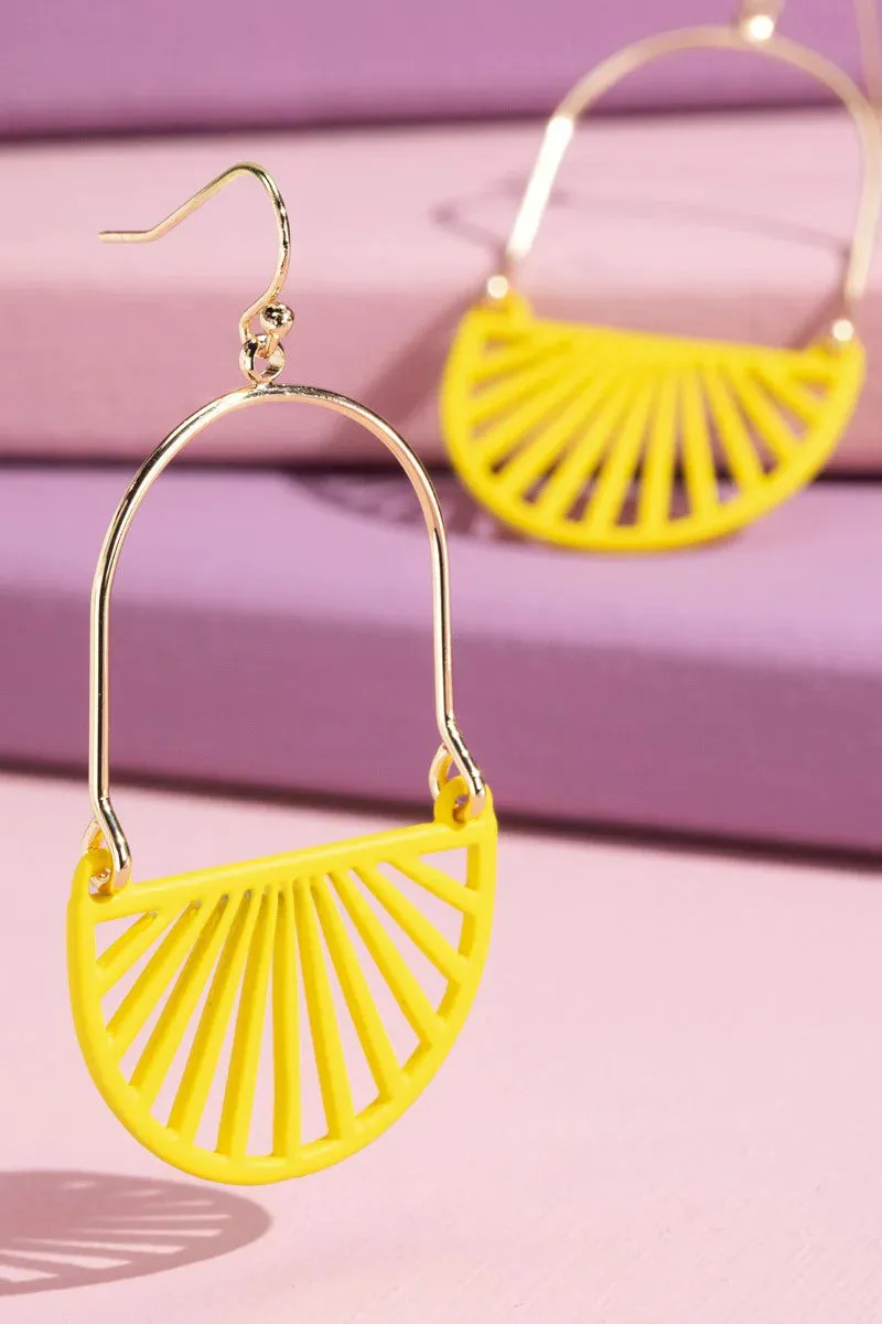 Geometric Half Circle Color Coated Earrings