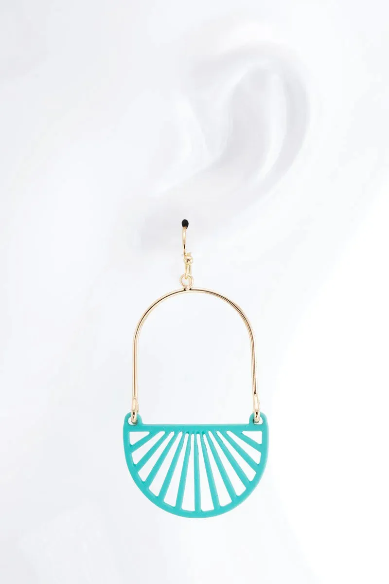 Geometric Half Circle Color Coated Earrings